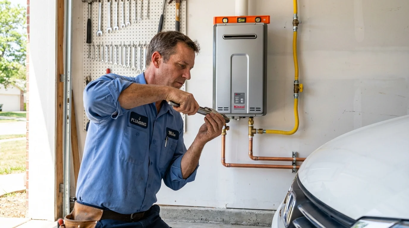 Tankless water heater installation by a Johns Plumbing LLC plumber in Sisters